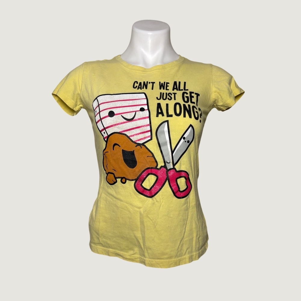 Y2K Time 2 Shine Rock Paper Scissors Graphic Baby Tee T-Shirt Scene #15